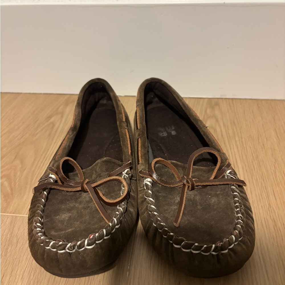 Brown LAMO Suede Moccasins
